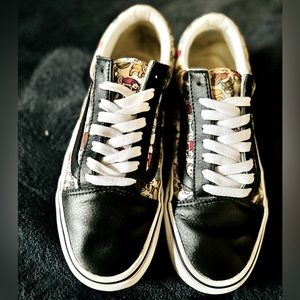 Vans Real upper Leather with cute cartoons